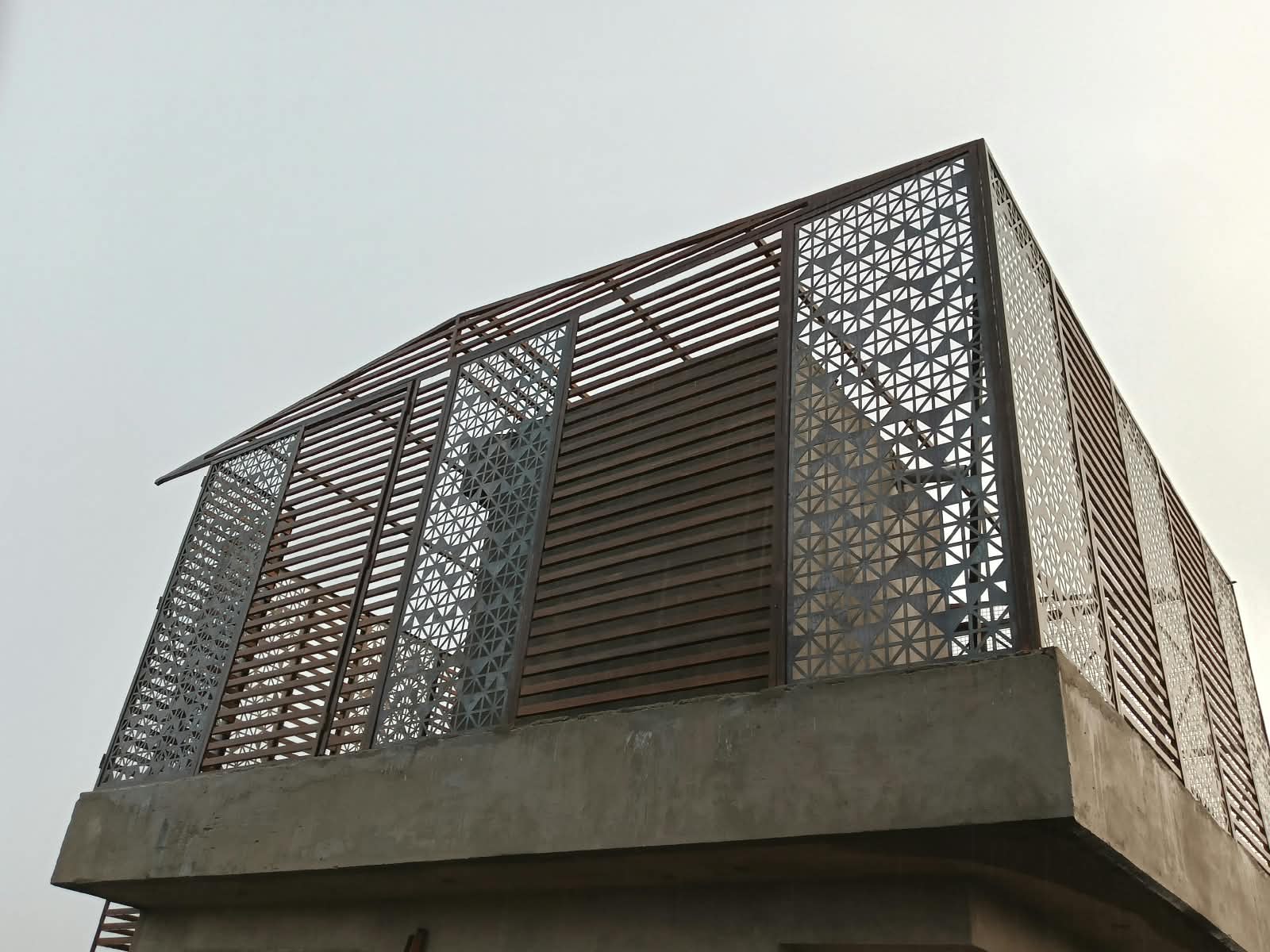Rooftop Metal Pergola and Staircase Structures