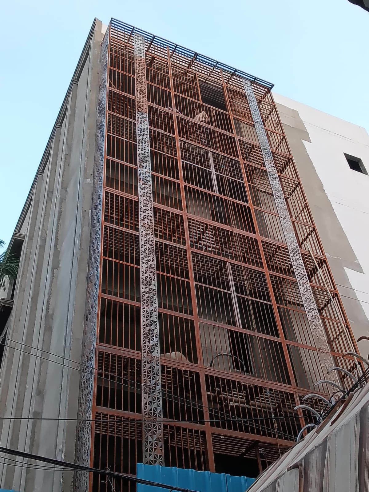 Multi-Storey External Building Elevation Metal Grill